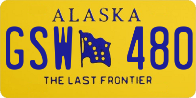 AK license plate GSW480