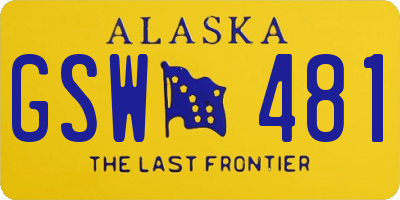 AK license plate GSW481