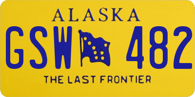 AK license plate GSW482