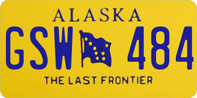 AK license plate GSW484