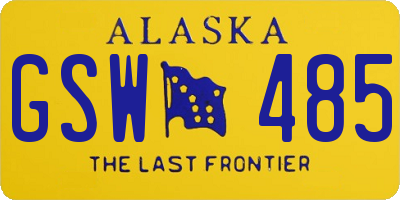 AK license plate GSW485