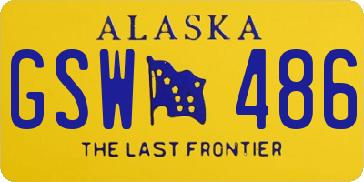 AK license plate GSW486