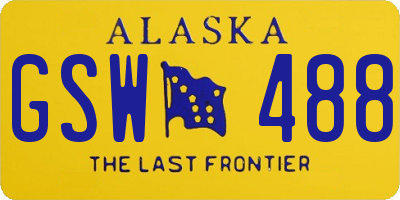 AK license plate GSW488