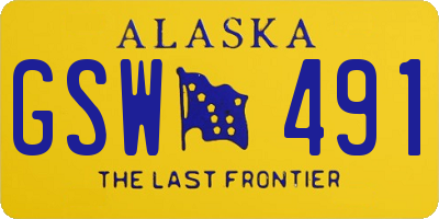 AK license plate GSW491