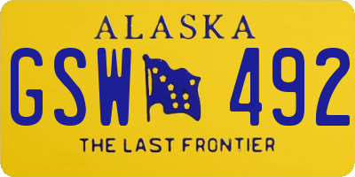 AK license plate GSW492