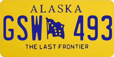 AK license plate GSW493