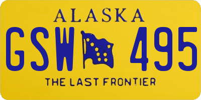 AK license plate GSW495