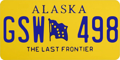 AK license plate GSW498