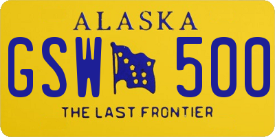 AK license plate GSW500