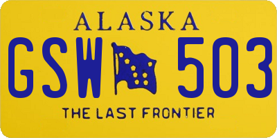 AK license plate GSW503