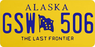 AK license plate GSW506