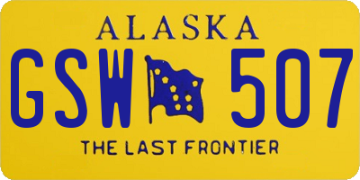 AK license plate GSW507