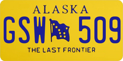 AK license plate GSW509