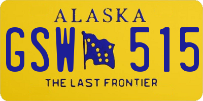 AK license plate GSW515