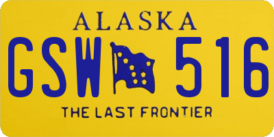 AK license plate GSW516