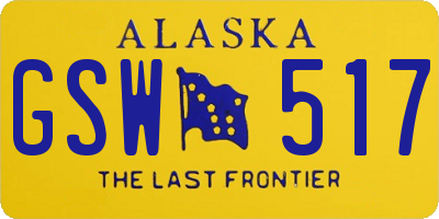 AK license plate GSW517