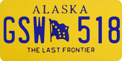 AK license plate GSW518