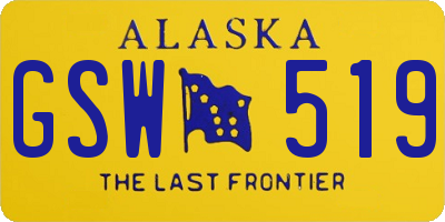 AK license plate GSW519