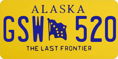 AK license plate GSW520