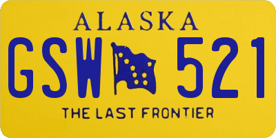 AK license plate GSW521