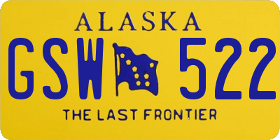 AK license plate GSW522