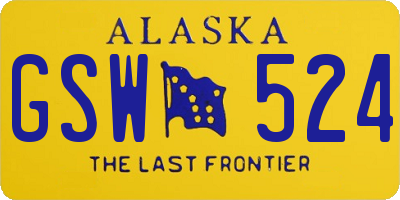 AK license plate GSW524