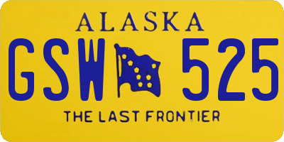 AK license plate GSW525