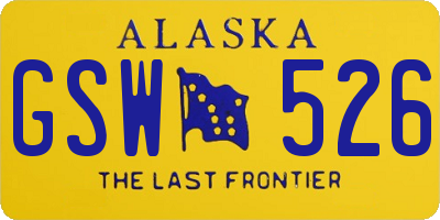 AK license plate GSW526