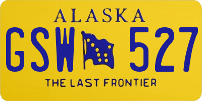 AK license plate GSW527