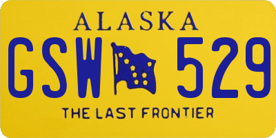 AK license plate GSW529