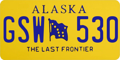 AK license plate GSW530