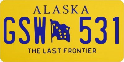 AK license plate GSW531