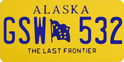 AK license plate GSW532