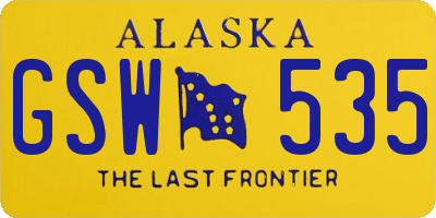 AK license plate GSW535