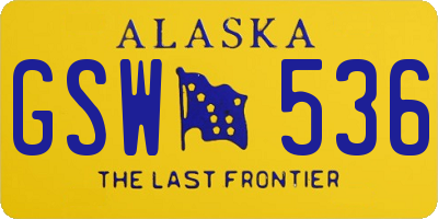 AK license plate GSW536