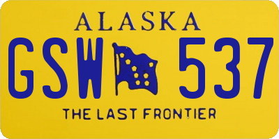 AK license plate GSW537