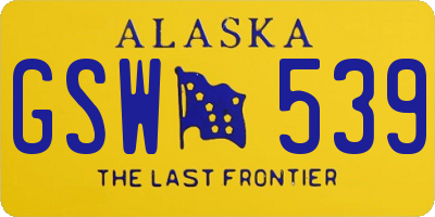 AK license plate GSW539