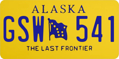 AK license plate GSW541