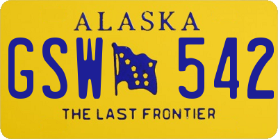 AK license plate GSW542