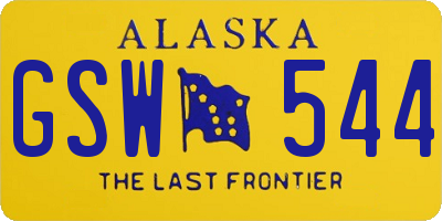 AK license plate GSW544