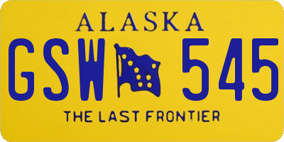 AK license plate GSW545