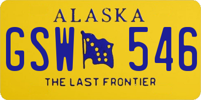 AK license plate GSW546