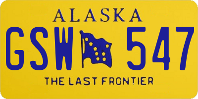 AK license plate GSW547