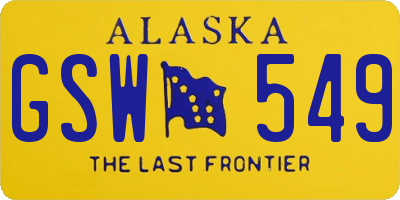 AK license plate GSW549