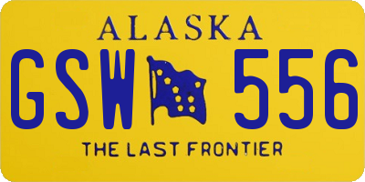 AK license plate GSW556