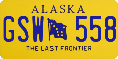 AK license plate GSW558