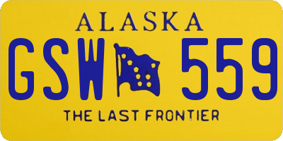 AK license plate GSW559