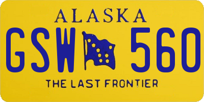 AK license plate GSW560