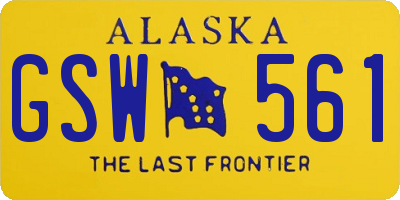 AK license plate GSW561