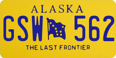 AK license plate GSW562